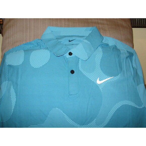 Nike Dri-Fit ADV Tour Camo Teal Polo Golf Shirt Men's XL textured NEW DR5312-381 - Picture 13 of 16